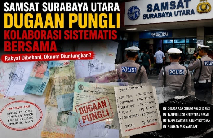 Pungutan Liar Terselubung dan Tersistematis di Samsat Surabaya Utara